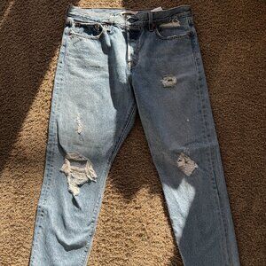 Levi's Premium Wedgie Distressed Light Wash Jeans Size 32 Straight Leg